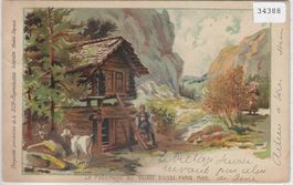 Le Paturage au Village Suisse - Paris 1900 Ziegen - Litho