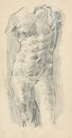 Rembrandt Bugatti Torso Skizze 19 x 10 cm
