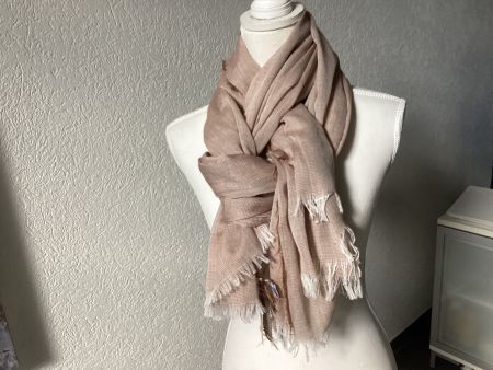 Tuch Moshi Foulard, Schal beige / braun Fransen NEU