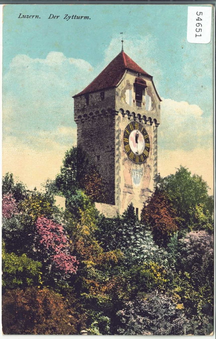 Cartoline postali: Luzern - Der Zytturm - Litho – Usato da Ettingen venduto da Kartenplanet