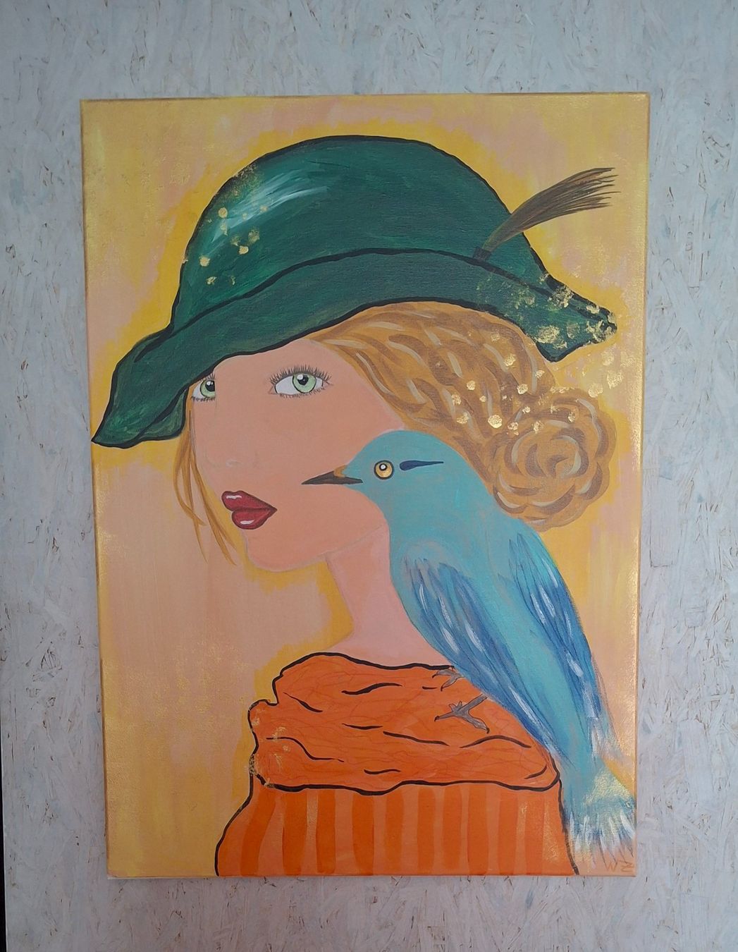 Tableaux: Frau mit Vogel 50x70cm – Neuf (Voir description) à Burg AG par reichardo