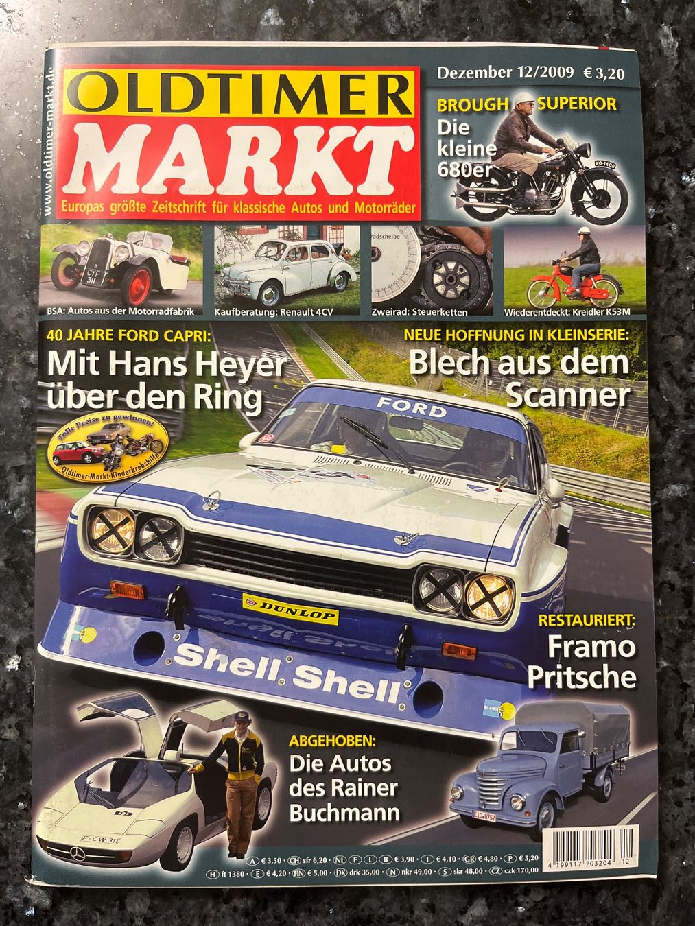 Riviste & Magazine: Oldtimer Markt Zeitschrift 12/2009 Ford Capri Renault 4Cv – Usato da Goldach venduto da SSRConzept
