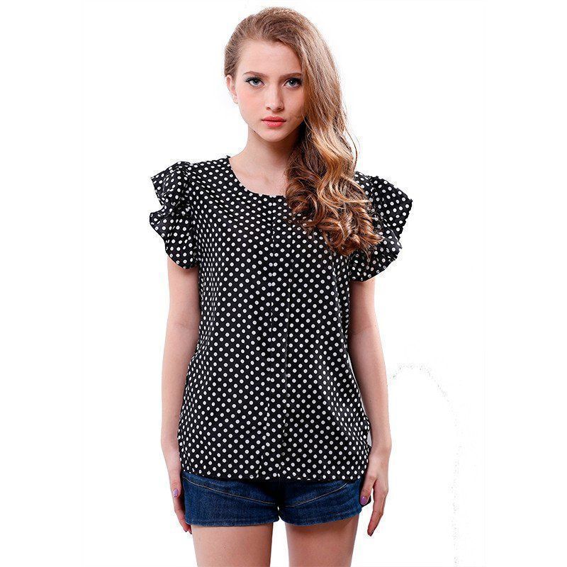 Camicette: NEUE dünne Kurzarmbluse schwarz Polka dot Gr. M - 801121 – Nuovo (secondo la descrizione) da Küssnacht am Rigi venduto da Pidu5 1