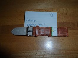 Uhrenarmband, 20mm , hellbrauen,Leder