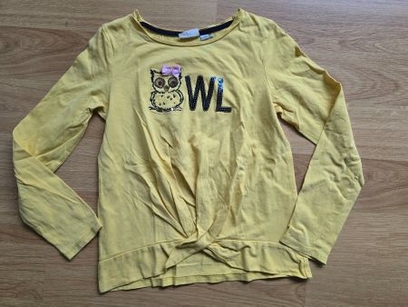 Langarmshirt gelb Eule Grösse 134