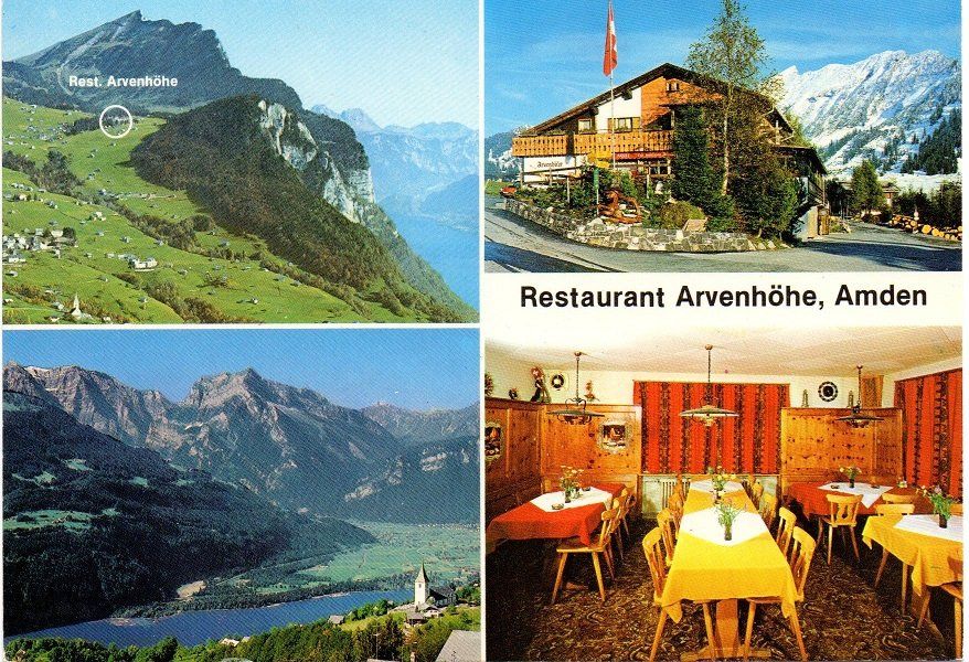 Cartoline postali: 4-Bild-AK AMDEN Restaurant Arvenhöhe – Usato da Jona venduto da philajona
