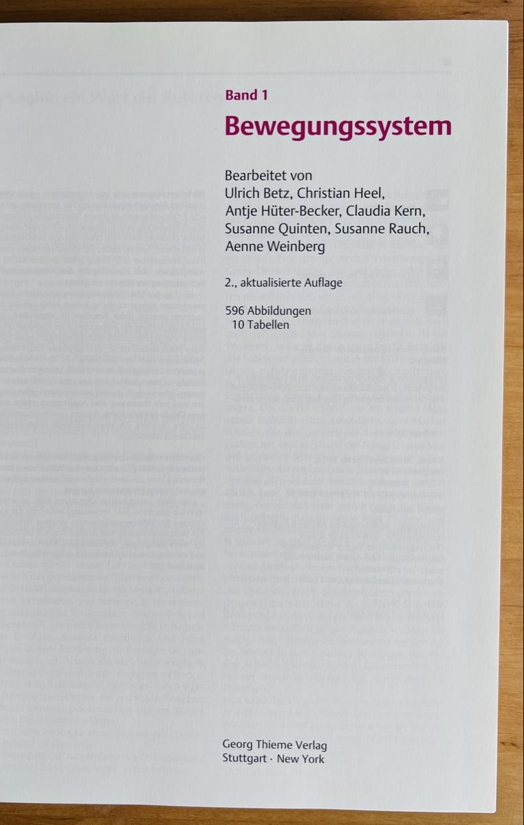 Bücher: Band 1: Bewegungssystem Physiofachbuch Thieme Verlag – Gebraucht aus Bottmingen von bsp_t6m8 2