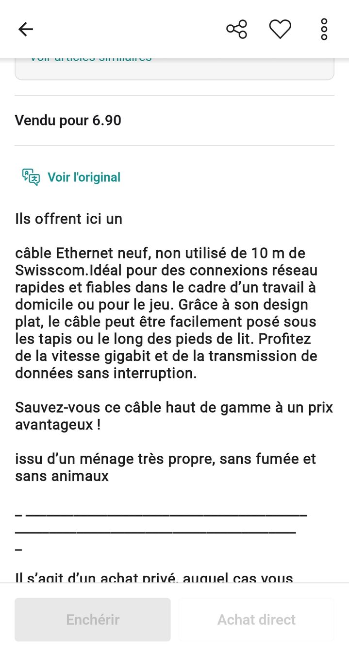 Swisscom Cavi: cable Ethernet 10m. – Nuovo e nell'imballaggio originale da Servion venduto da meno999 3