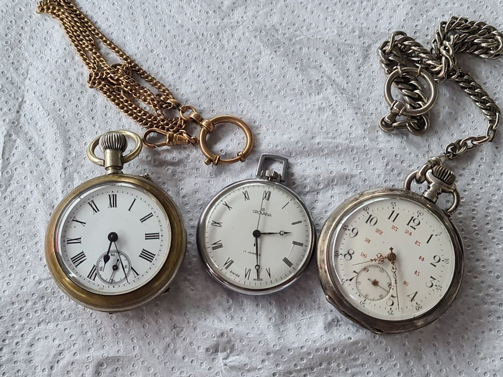 Lot De 3 Montres De Poche LIP Zentra Alma - Pour Homme - Occasion Très Bon État