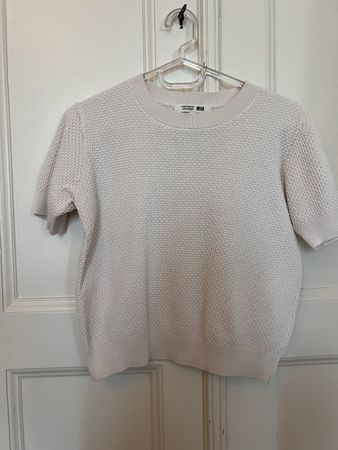 Cotton waffle knit short sleeve top Small