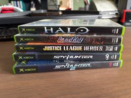 5 USA Original XBox Games (Halo, Justice League, etc)