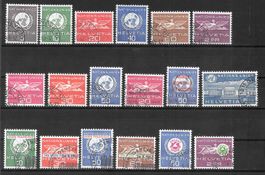 ONU (D VII) Serien + Werte 21 - 39 19 Werte gestempelt
