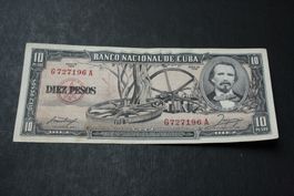 Cuba 10 pesos 1958 Vieux mais UNC