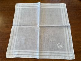 Stofftaschentuch weiss bestickt mit Initialen gebraucht