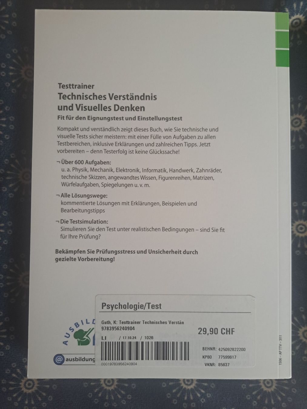 Libri: Testtrainer technisches Verständnis u visuelles Denken – Usato da Zürich venduto da sro_7byx 1
