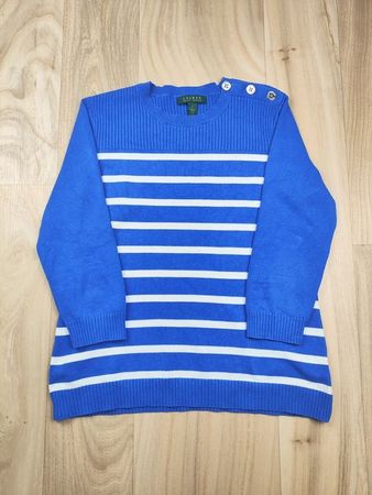 LAUREN RALPH LAUREN Streifenpullover Y2K blau weiss L