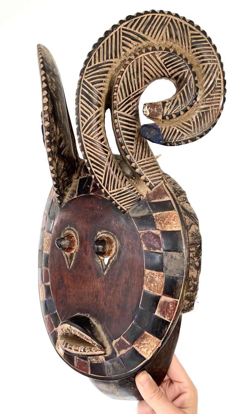 Skulpturen & Statuen: XXL wunderschöne alte Baule Maske Ivory Coast Höhe 42 cm – Gebraucht aus Rüthi (Rheintal) von Kunsthaus777 5