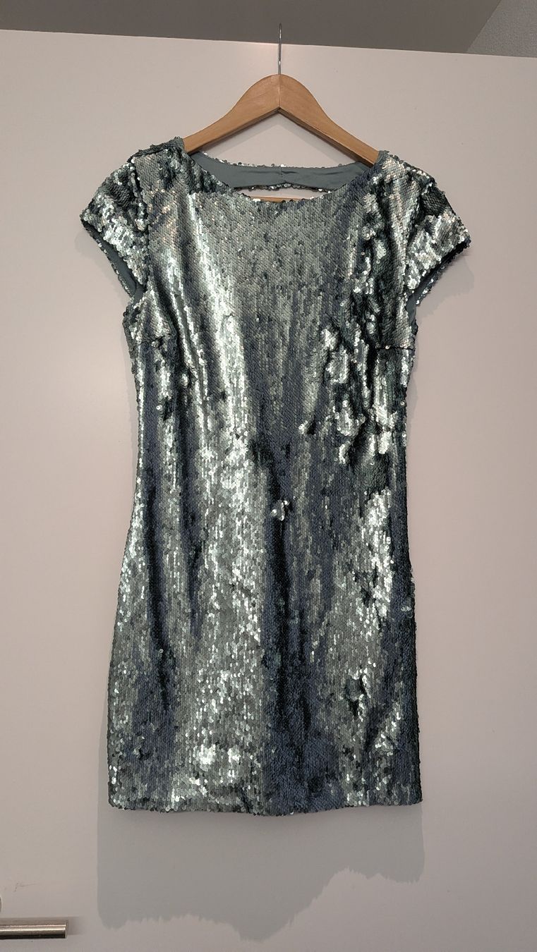 Zara Vestiti: Zara Basic sequin dress size M green short sleeve – Usato da Zürich venduto da yan_8lg2