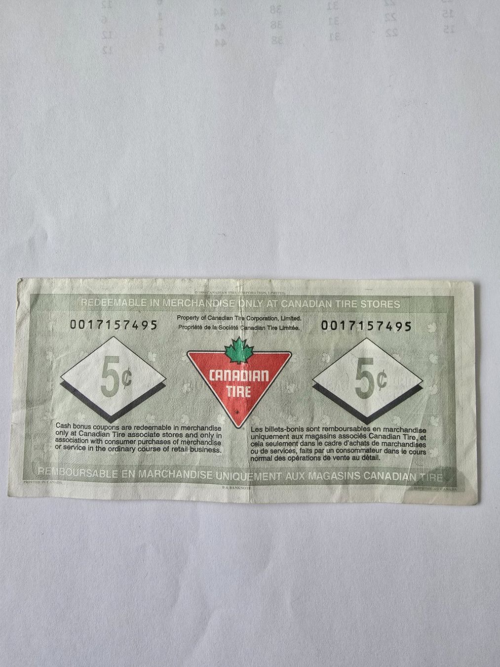 Buoni: Canadian Tire 5/C – Usato da Neuenhof venduto da brasvarela 1