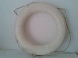 schöner originaler alter Rettungsring mit Leine - Vintage