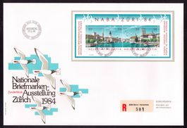 1984_NABA-Block ZÜRICH_Schöner R-FDC 24.5.84 mit Prägung !