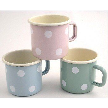Tazze: 3er Set Henkeltassen, Emaille, neu – Nuovo (secondo la descrizione) da Weggis venduto da Mylemontree