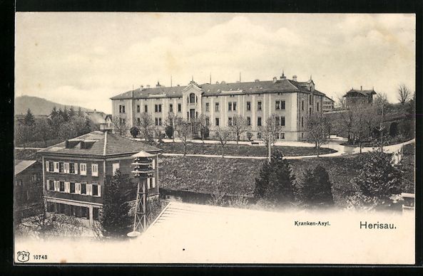 Cartoline postali: AK Herisau, Kranken-Asyl – Usato da Berlin venduto da bartko-reher