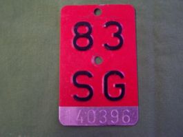 Velonummer SG 83