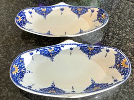 JUGENDSTIL 2 ANBIETSCHALE APEROSCHALE MAJOLIKA FRANCE,1900