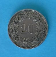 Schweizer 20 Rappen Münze 1939 B gebrauchter Zustand