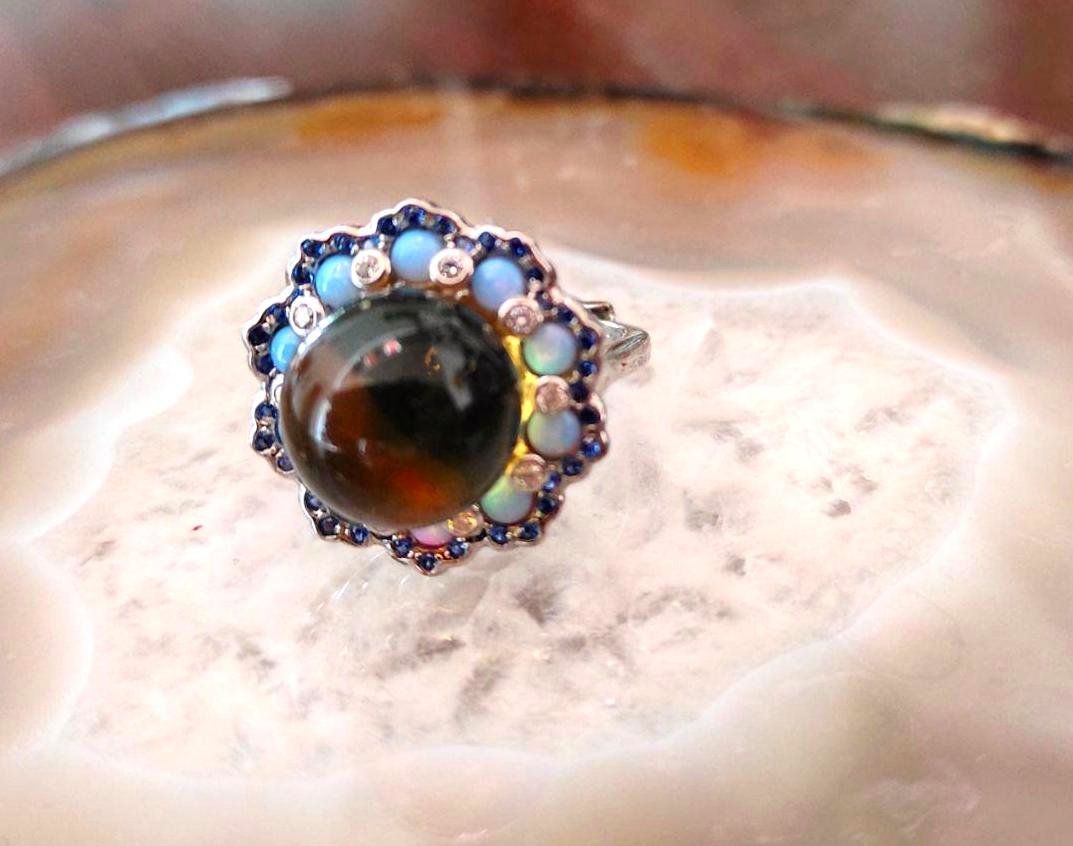 Ringe: ST.S.925° BLAUERBERBERNST\CHALZEDON\TOPAS RING,MP, UMSTELLB – Gebraucht aus Weiningen ZH von actera 8