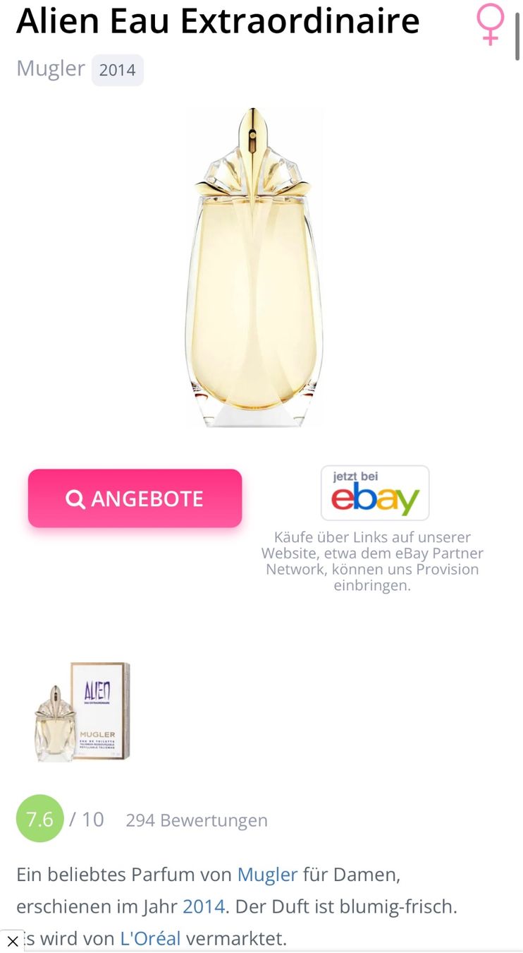 Mugler Parfum & Eau de Toilette: Mugler Alien Eau Extraordinaire Duftprobe 2ML – Gebraucht aus Zürich von deruja 2