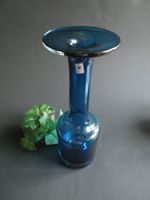 Vase von Glas GRAL blau Design Hans Theo Baumann H 24cm Ø 8c