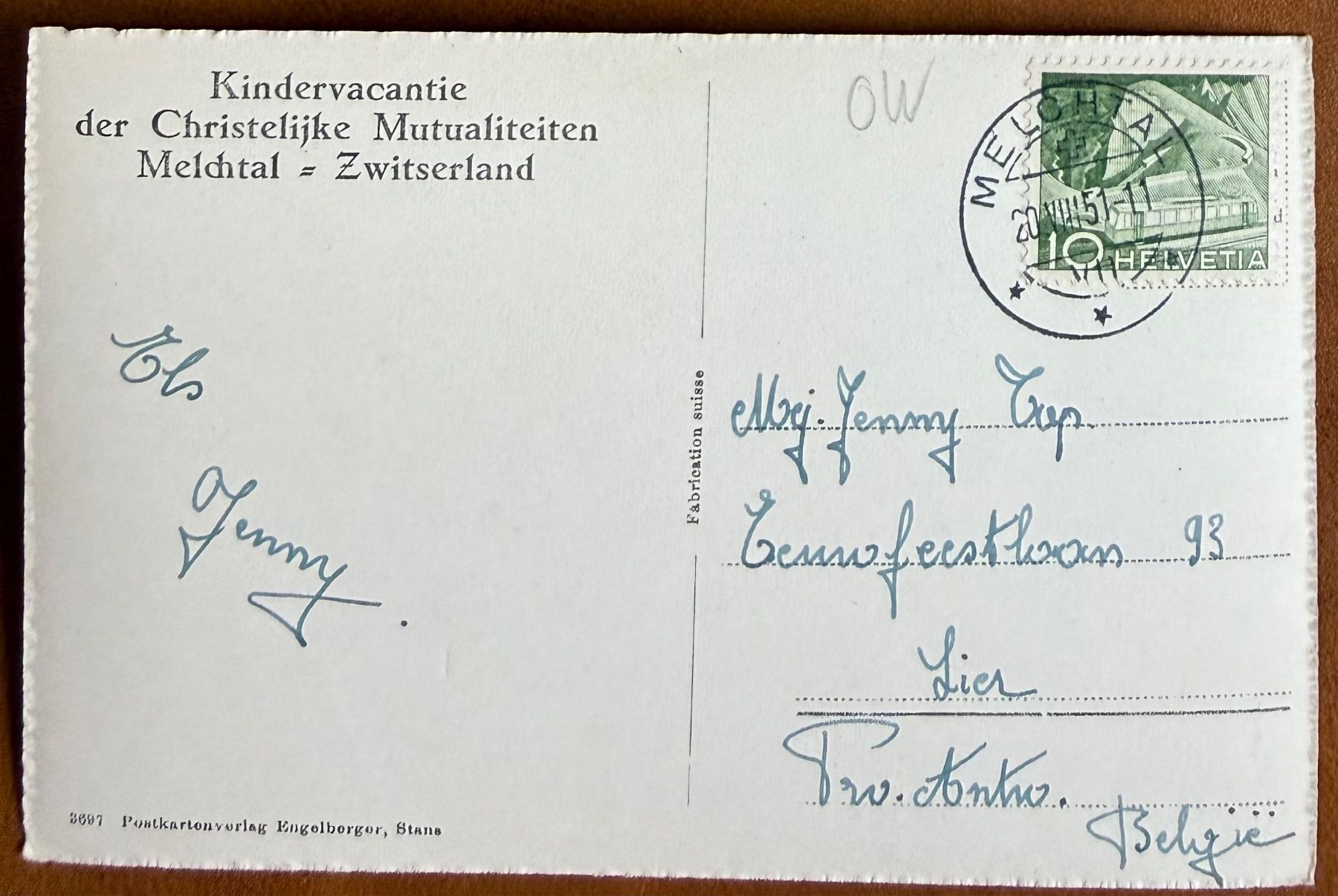 Cartoline postali: Melchtal - 1951 – Usato da Lutry venduto da Ediego 1