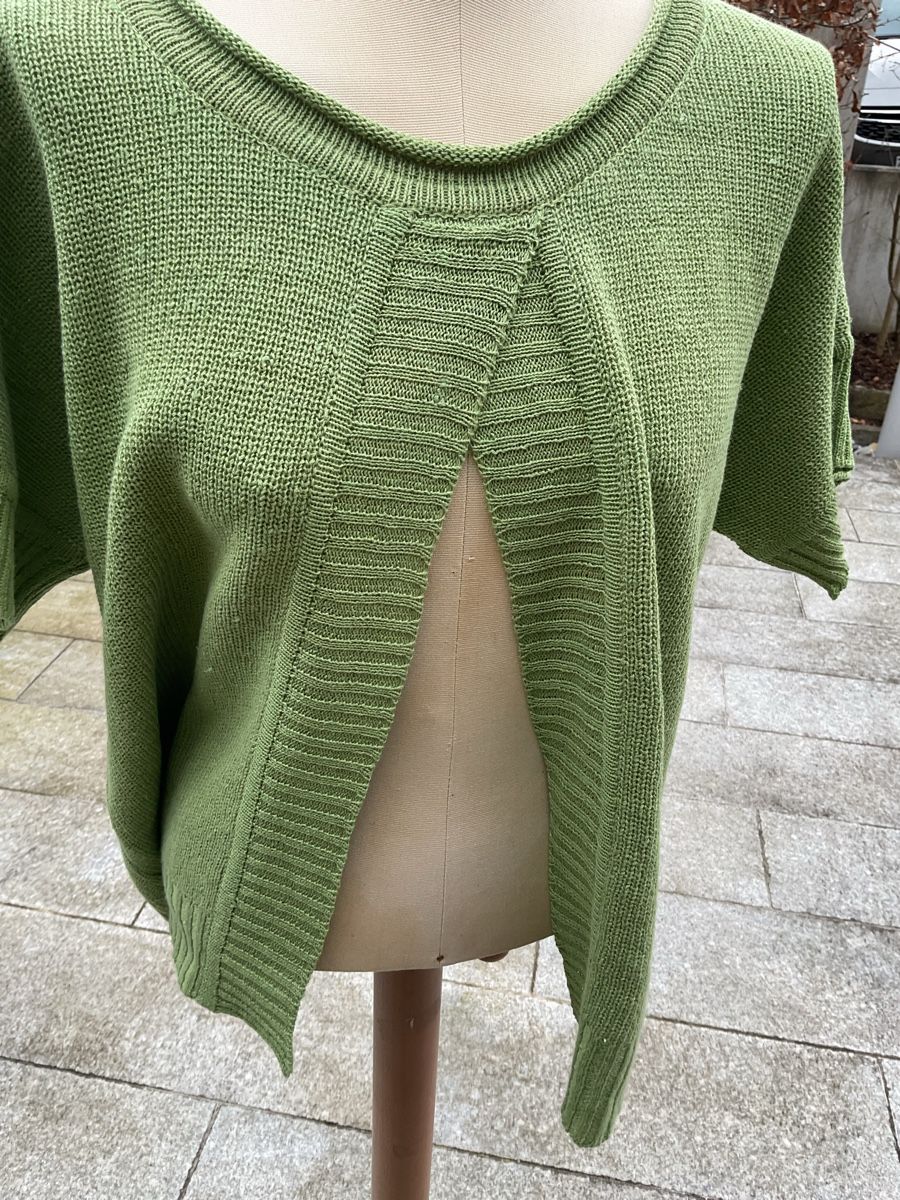 Maglioni & Felpe: Kurz Arm Linen/Cotton Strick Pullover L Lindengrün – Nuovo (secondo la descrizione) da Wil ZH venduto da RiccardaWegmann 1