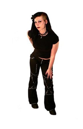 Schwarze Gothic Hose mit Ketten - Top Zustand! Gr. L