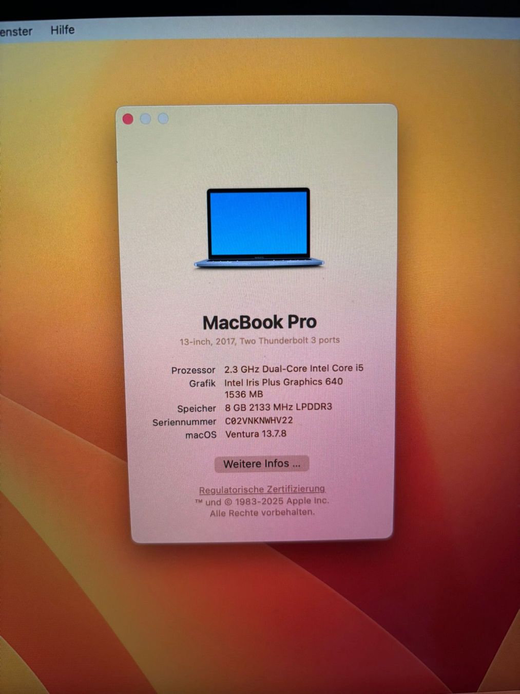 Apple Notebook: Macbook Pro 2017, 13'', 128 GB – Usato da S. Carlo GR venduto da phi_b9jv 2