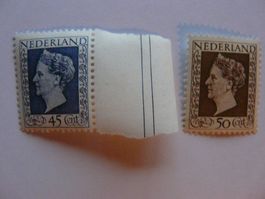 1948 Niederlande Königin Wilhelmina ; 2 Werte ; Postfrisch