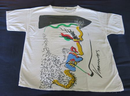 Leichtes T-Shirt mit Viramontes Kunstmotiv Gr. L Vintage
