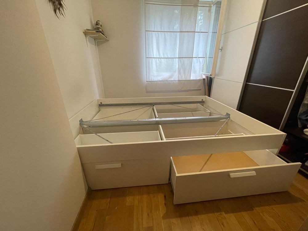BRIMNES IKEA Bed w/Storage and Adjustable Slatted Bed Base Kaufen auf