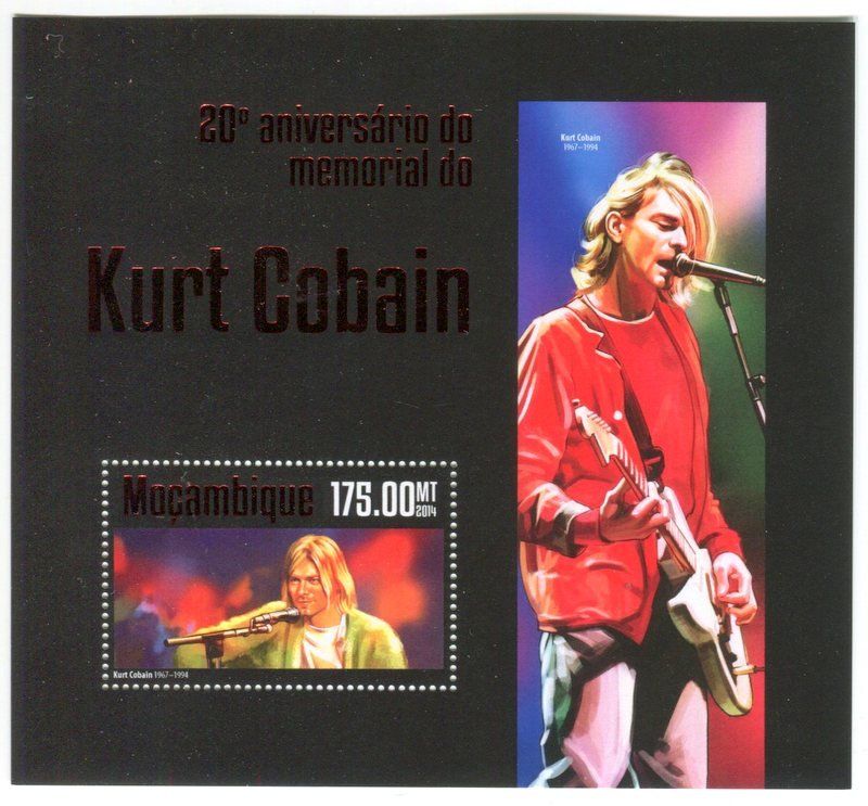 Tous les timbres: Block "Kurt Cobain". Mosambik – Neuf avec emballage d'origine à Basel par Butsch5