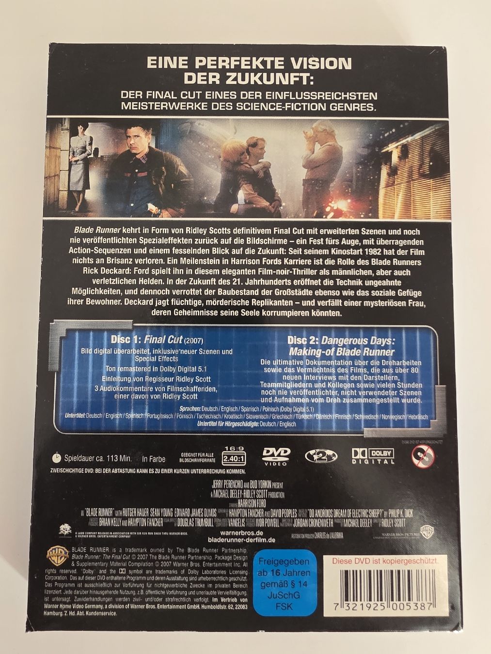 Tutti i DVDs: Blade Runner Final Cut 2-Disc DVD Special Edition – Usato da Zürich venduto da TimZurich1 1
