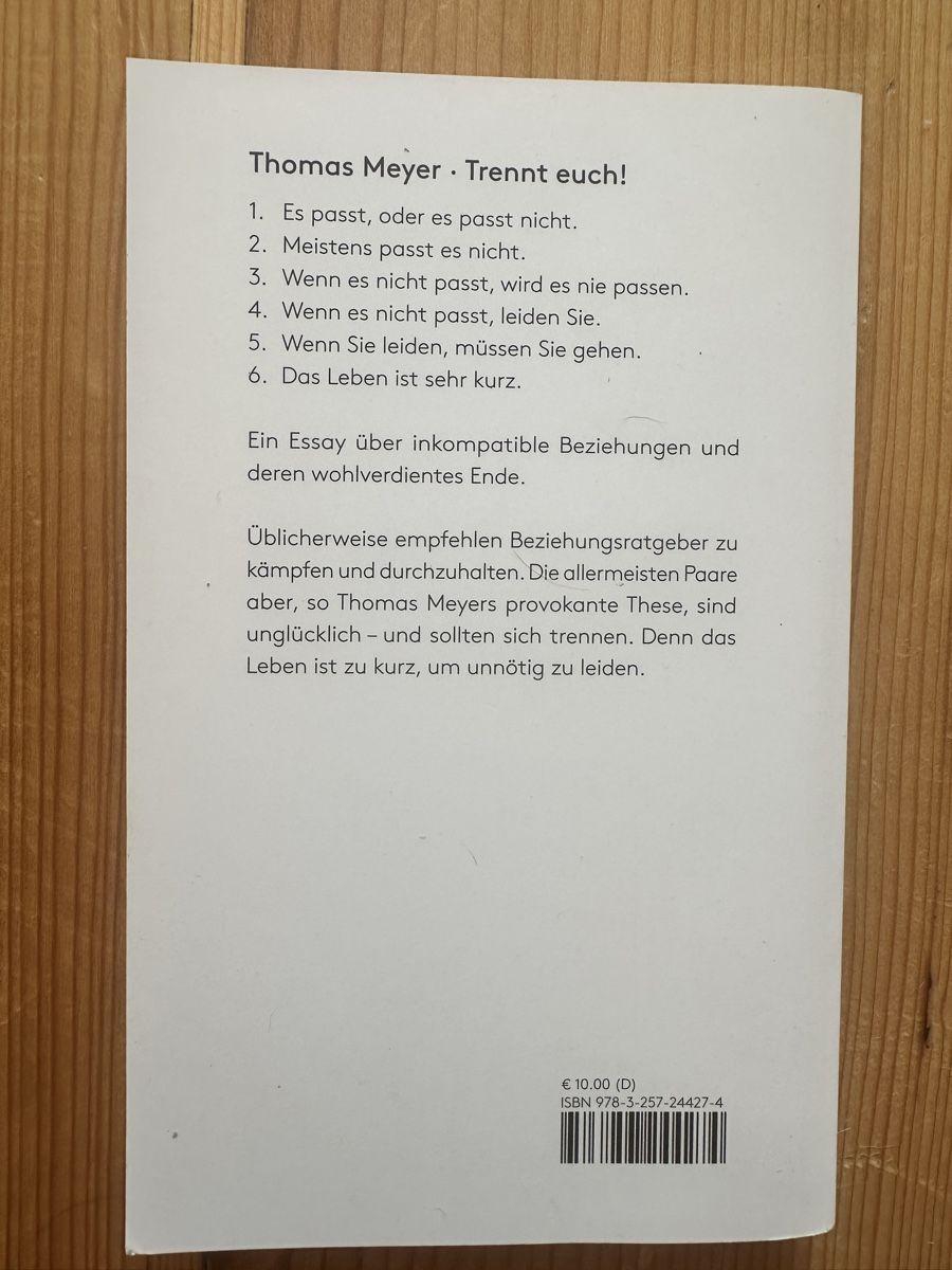 Libri: Thomas Meyer Trennt euch Diogenes Buch guter Zustand – Nuovo (secondo la descrizione) da Zofingen venduto da SwissMercator 1