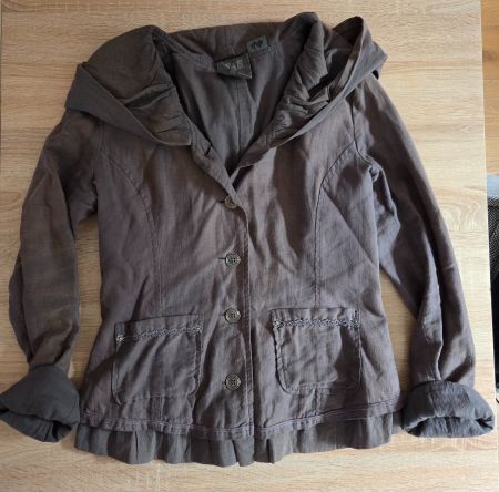 Veste marron avec capuche, taille S, Nine, bon état