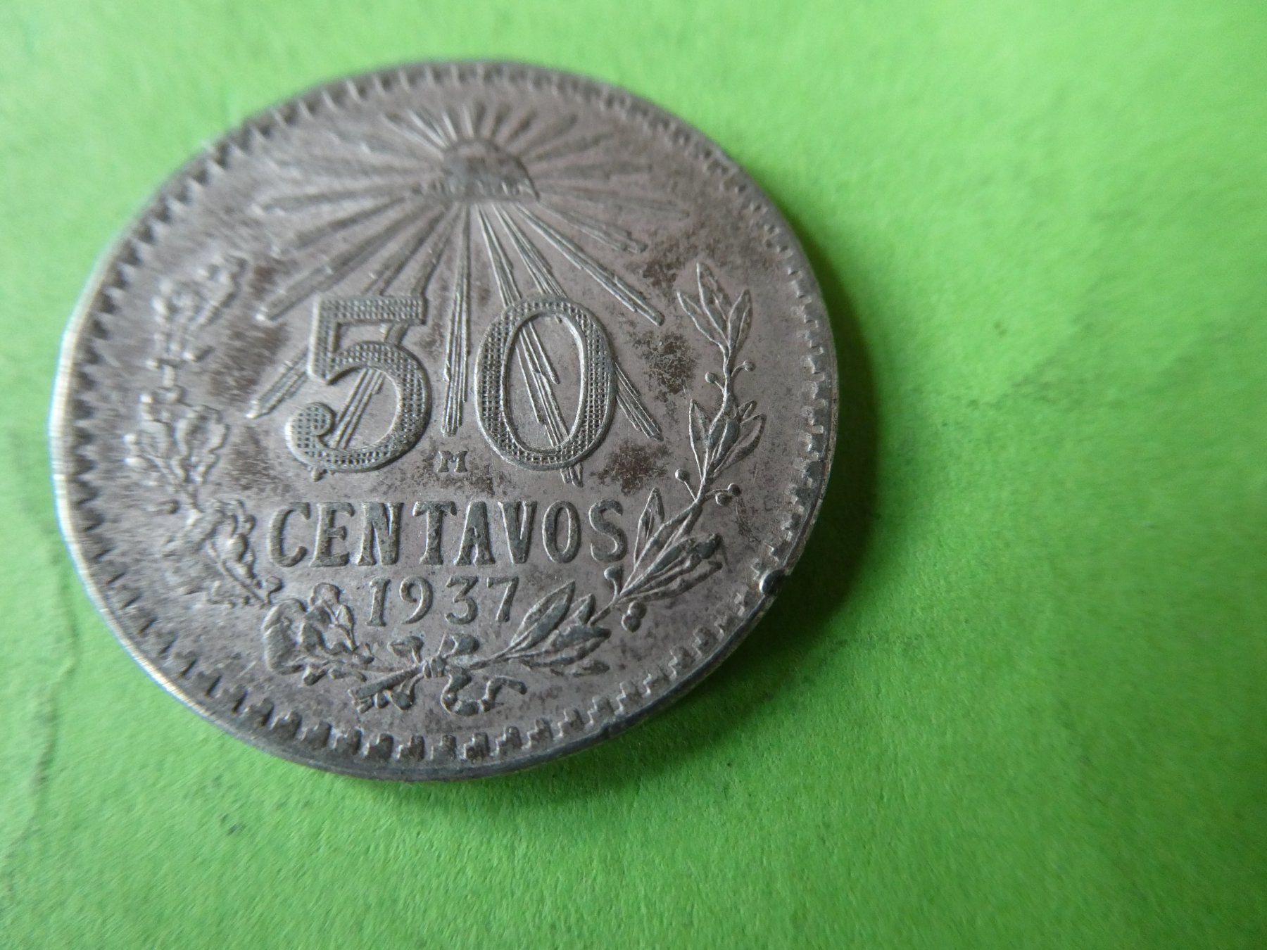 Alle Münzen: Mexiko 1937, 50 Centavos - Silber – Gebraucht aus Hinterforst von Rohusri 1