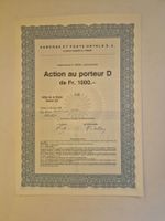 Auberge et Poste Hotels S.A. Aktie 1000.- Fr. Verifierter...