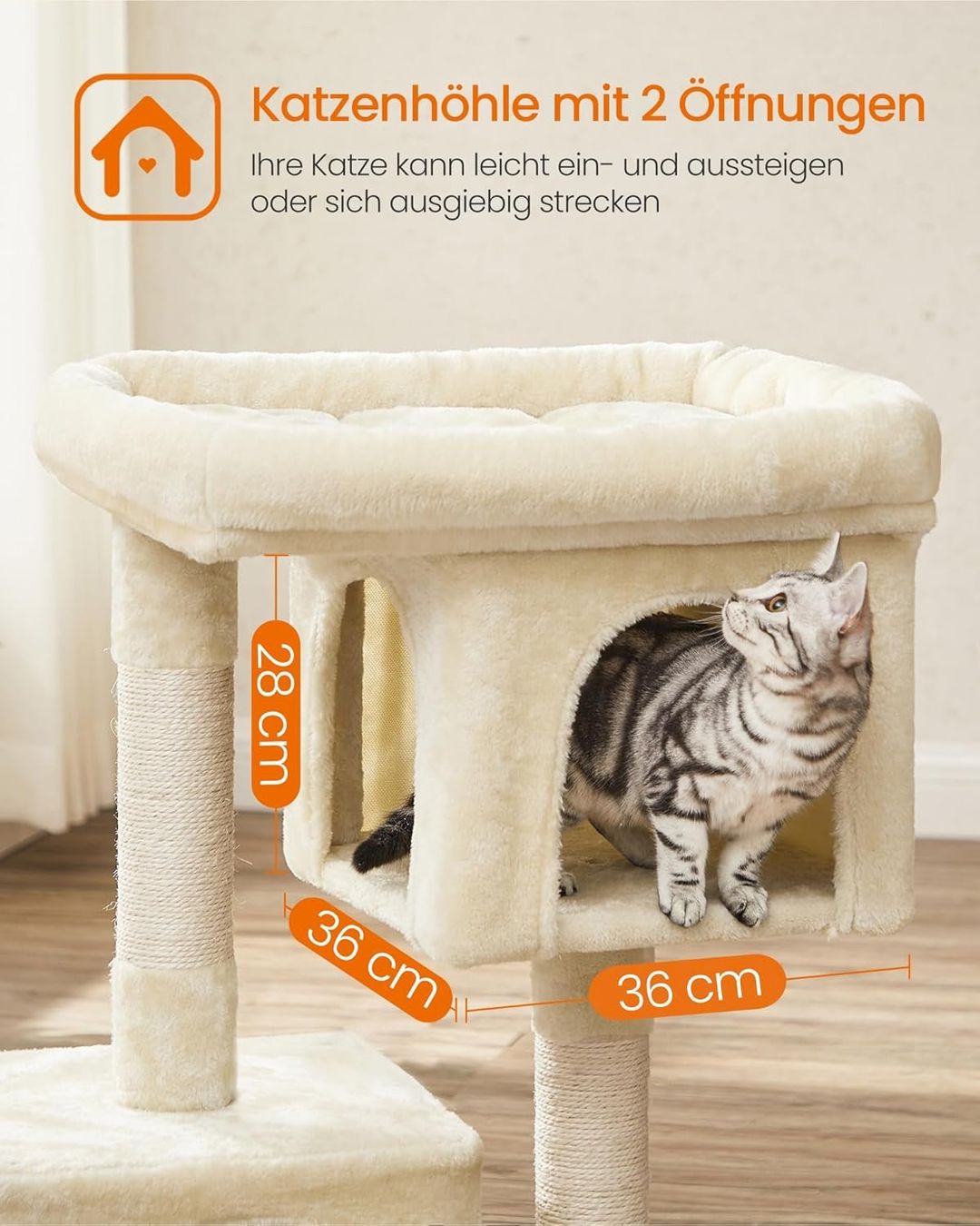 Katzenbaum - Kratzbaum: FEANDREA Kratzbaum 84 cm beige – Neu und originalverpackt aus Bottighofen von zaap 2