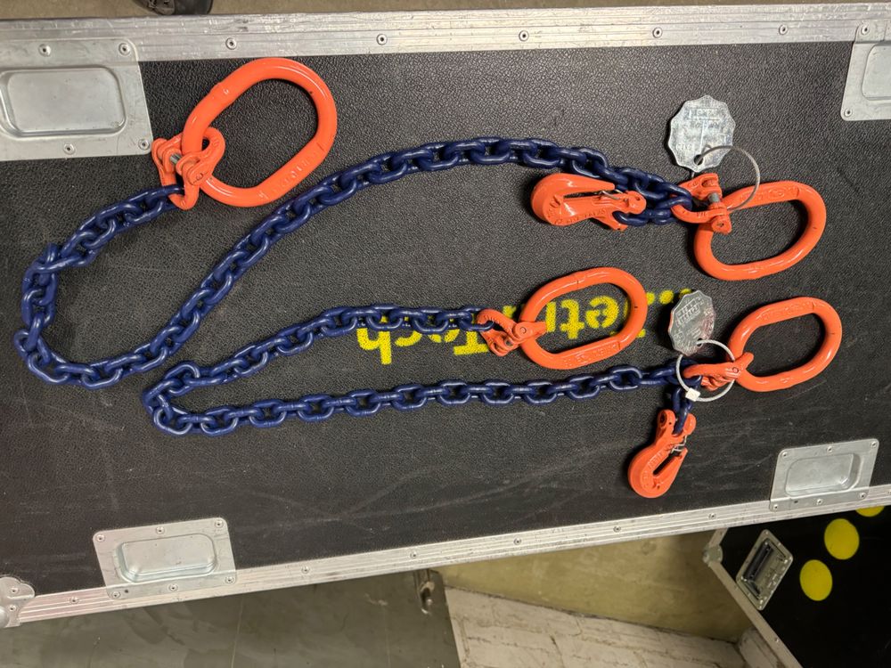 Anschlagkette Kettengehänge 4-Strang 2,5m 10mm schwarz verkürzbar Schlupfhaken