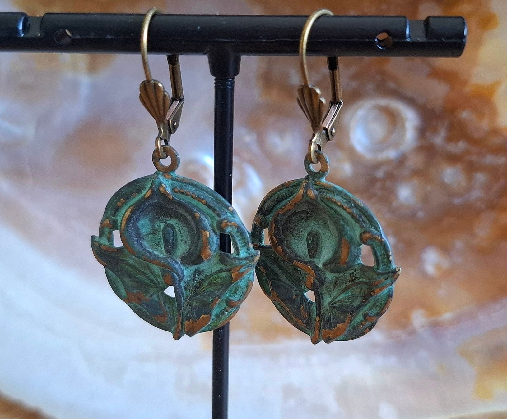 Orecchini pendenti & Orecchini a lobo: VINTAGE  CALLA - Messingohrringe – Nuovo e nell'imballaggio originale da Mühlethal venduto da nicita-modeschmuck 2