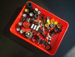 diverse altere Lego vintage Räder en block